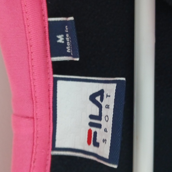 Fila Black and Pink Zip-Up Hoodie - Picture 2 of 4